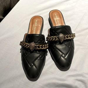 Black Mules with Gold chain, Kurt Geiger